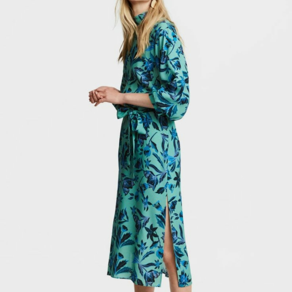 H&M NWOT Never Worn Botanical Print Midi Dress